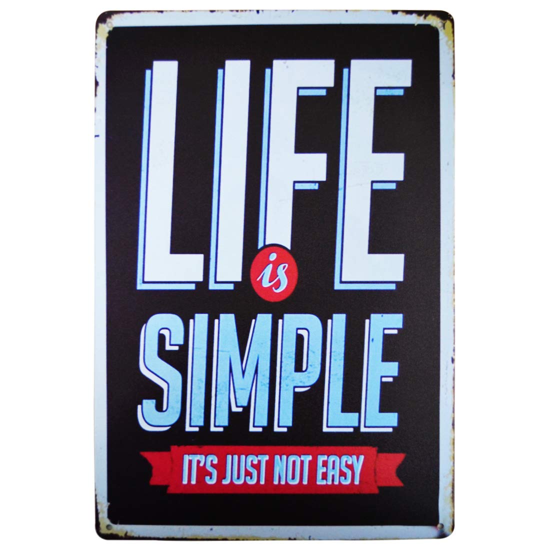 Zesta Bathroom Decor Items Washroom Decor Tin Sign | Aesthetic Posters Wall Poster for Bedroom | Magnetic Cafe Decoration Items / Restaurant Decorations Items | Quirky Home Decor Bar Accent - life is simple