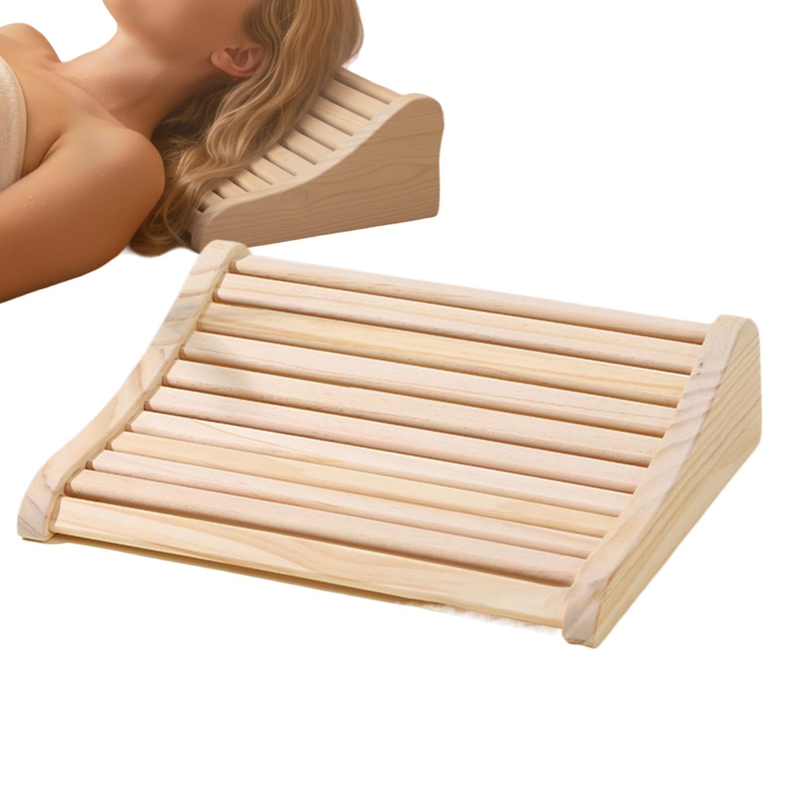 Oreiller cervical en bois de massage pour relaxation de la tête et récupération après sport