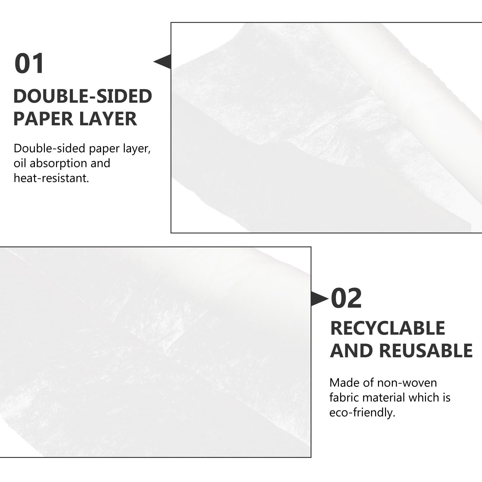 DOITOOL Filtros de Papel Blanco para Campana Extractora, Papel Desechable Resistente al Aceite Calor, Doble Capa Ecológica para Uso en Cocina en Casa o Restaurante, 2 Rollos