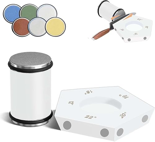 Afilador de cuchillos rodante blanco, kit profesional de afilador de cuchillos con 5 ángulos magnéticos, oferta de 1215182022 para cuchillos de