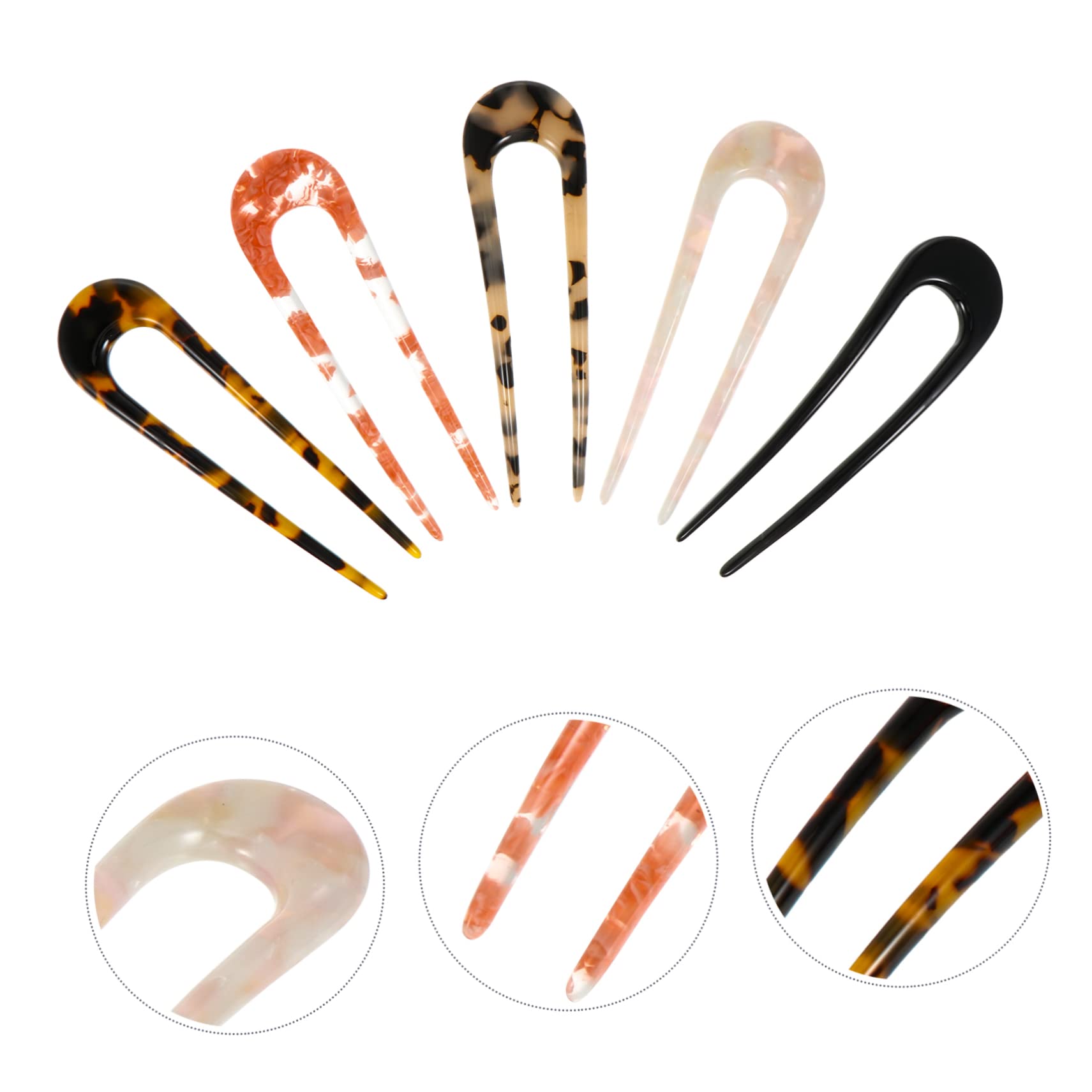 MAGICLULU 15 Piezas Horquilla De Acetato En Forma De u Accesorios Para El Cabello Para Mujeres Pinzas Para El Cabello Con Pasador Francés Chicas Perder Ácido Acético Palo De Pelo Espesar