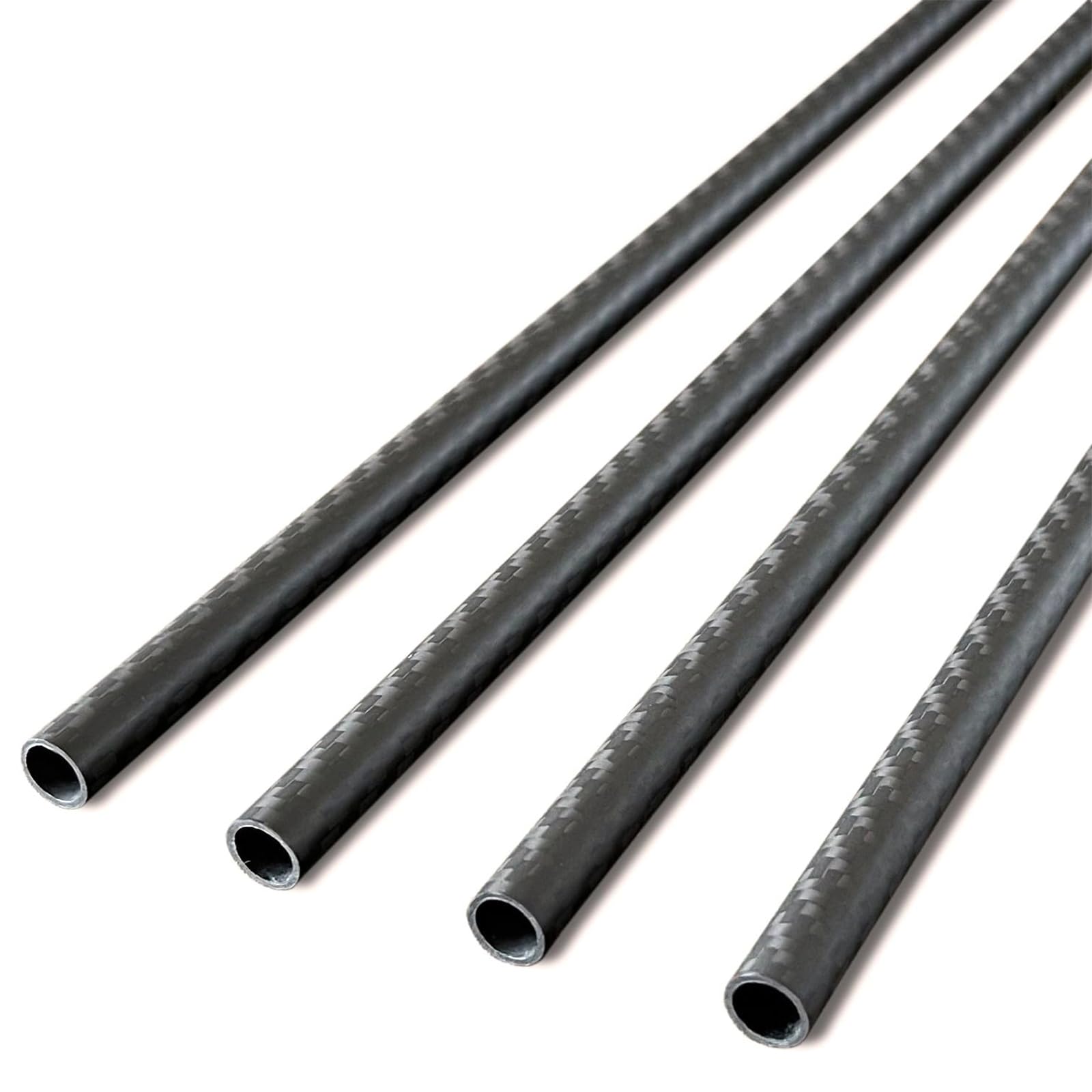 4 Piezas Varilla de Fibra de Carbono, Barra de Carbono de 4 mm x 300 mm para Aviones RC, Manualidades, Cometa, Tubo de Ala de Quadcopter, Reparación de Brazos