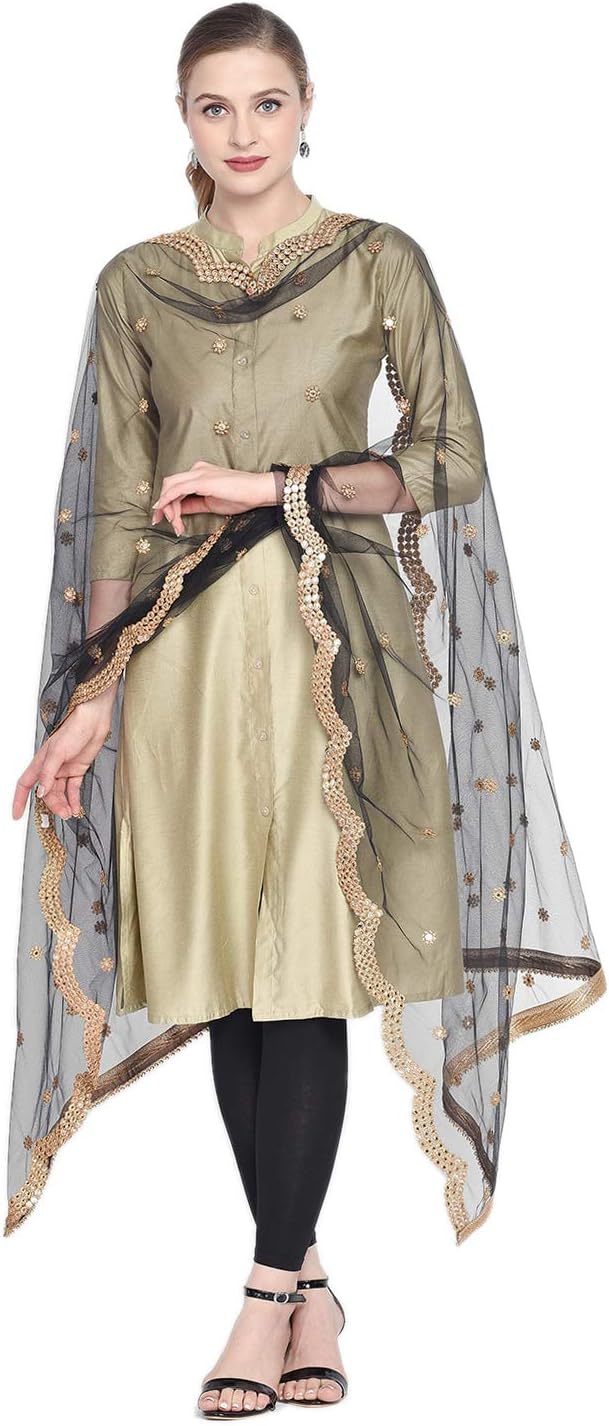 DUPATTA BAZAAR Woman's Embellished Net Dupatta