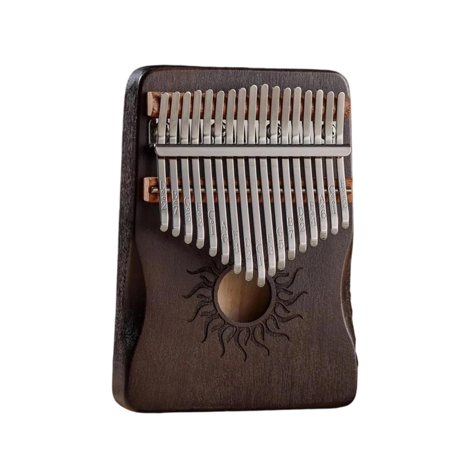 Kalimba De 17 O 21 Teclas Hecha De Madera De Arce Portátil Adecuado Para Principiantes Y Un Regalo Para Adultos(Black 17 key)