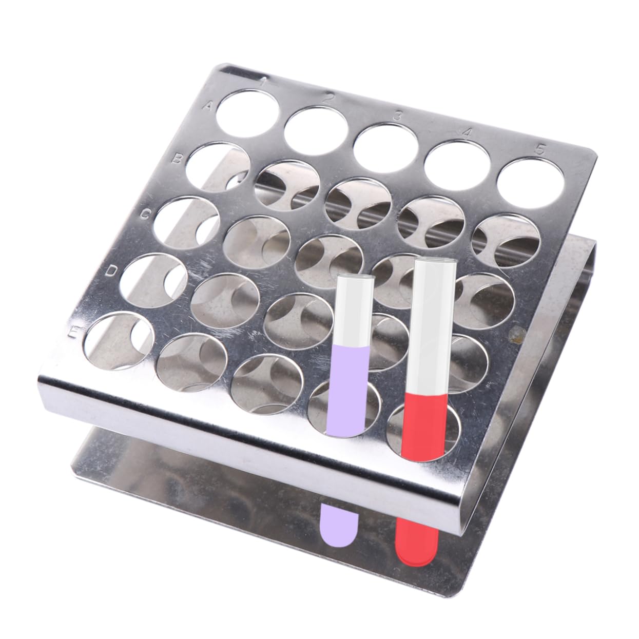SOLUSTRE 5pezzi Portaprovette Inossidabile Z-shape Con Rastrelliera Per Laboratori Scolastici e Attrezzature Di Scuola Supporto Test Tubes Leggero e Pratico Per Uso Didattico e