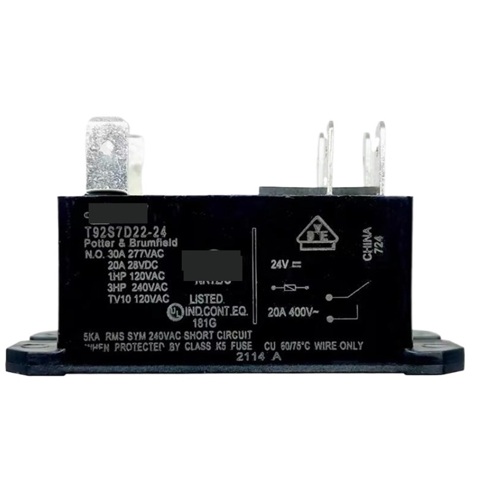 T92S7D22-24 relais 24V DC haute performance 30A à 6PIN - 2