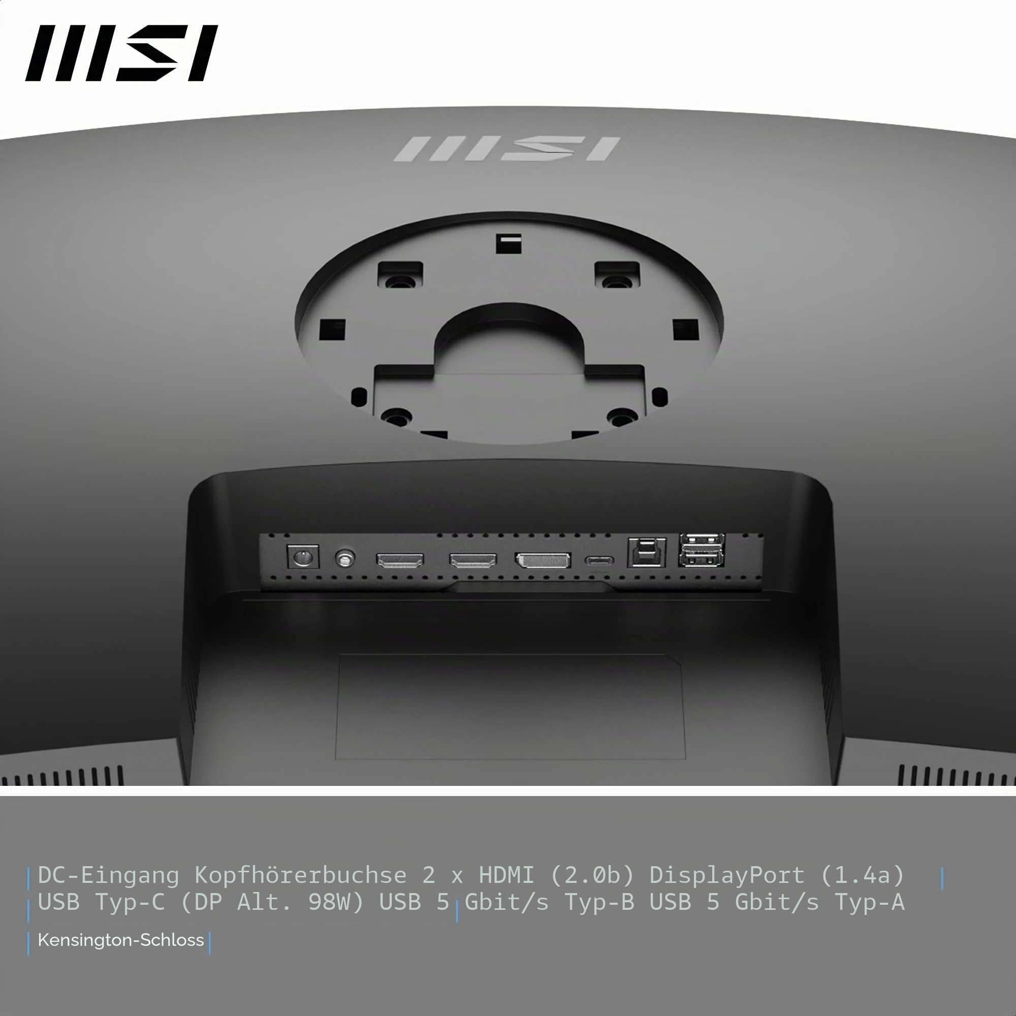 MSI Modern MD342CQP PC-Monitor 34 Zoll UWQHD Curved 1500R – VA-Display 3440 x 1440, KVM, Pip/PBP, Breites Farbspektrum, Augenkomfort, integrierte Lautsprecher, 3-Achsen verstellbar – HDMI 2.0b, DP