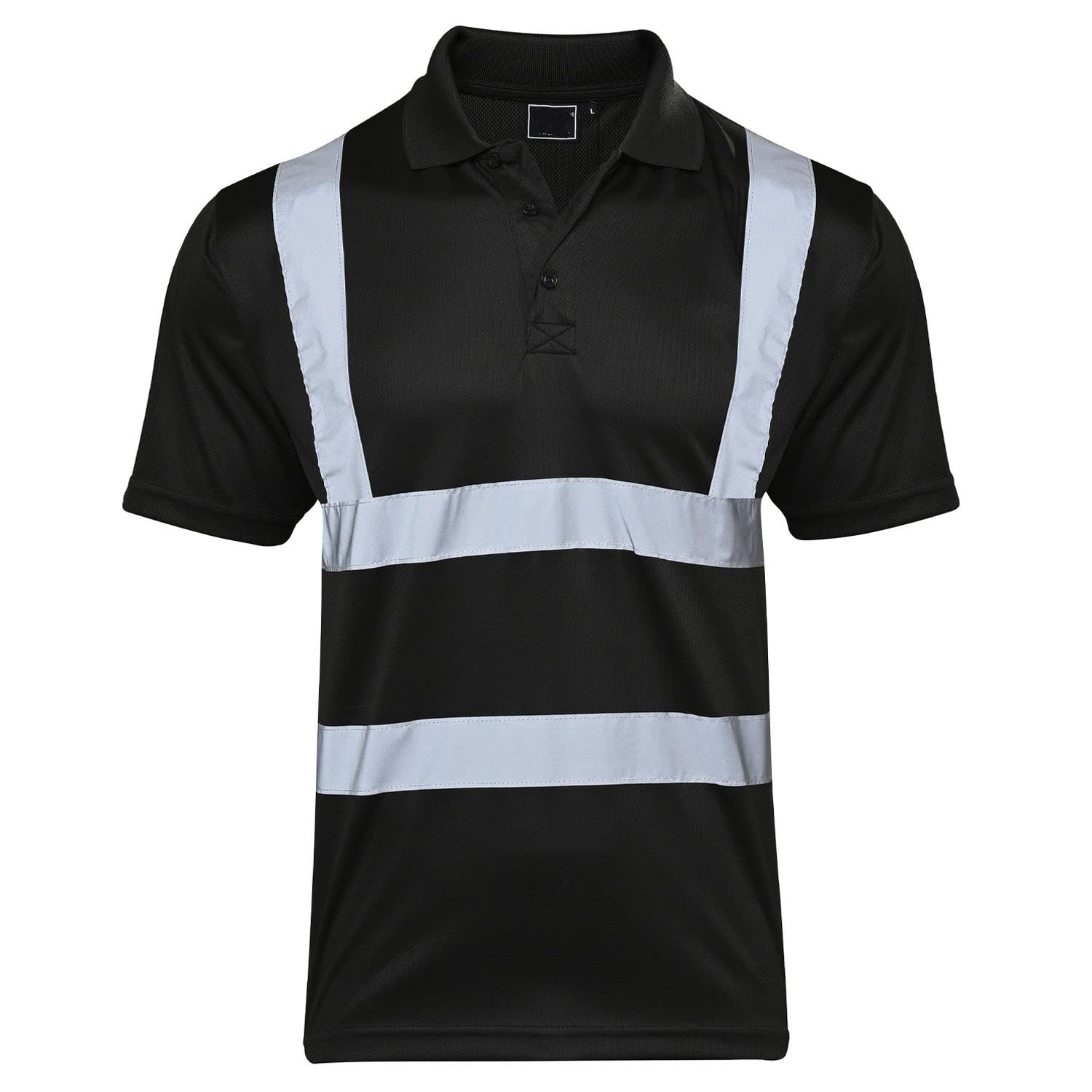 Stormway Men's Black Hi-Vis Viz Visibility Safety Work Polo Shirt Hi Vis Polo Shirt (As8, Alpha, Xx_l, Regular, Regular, )