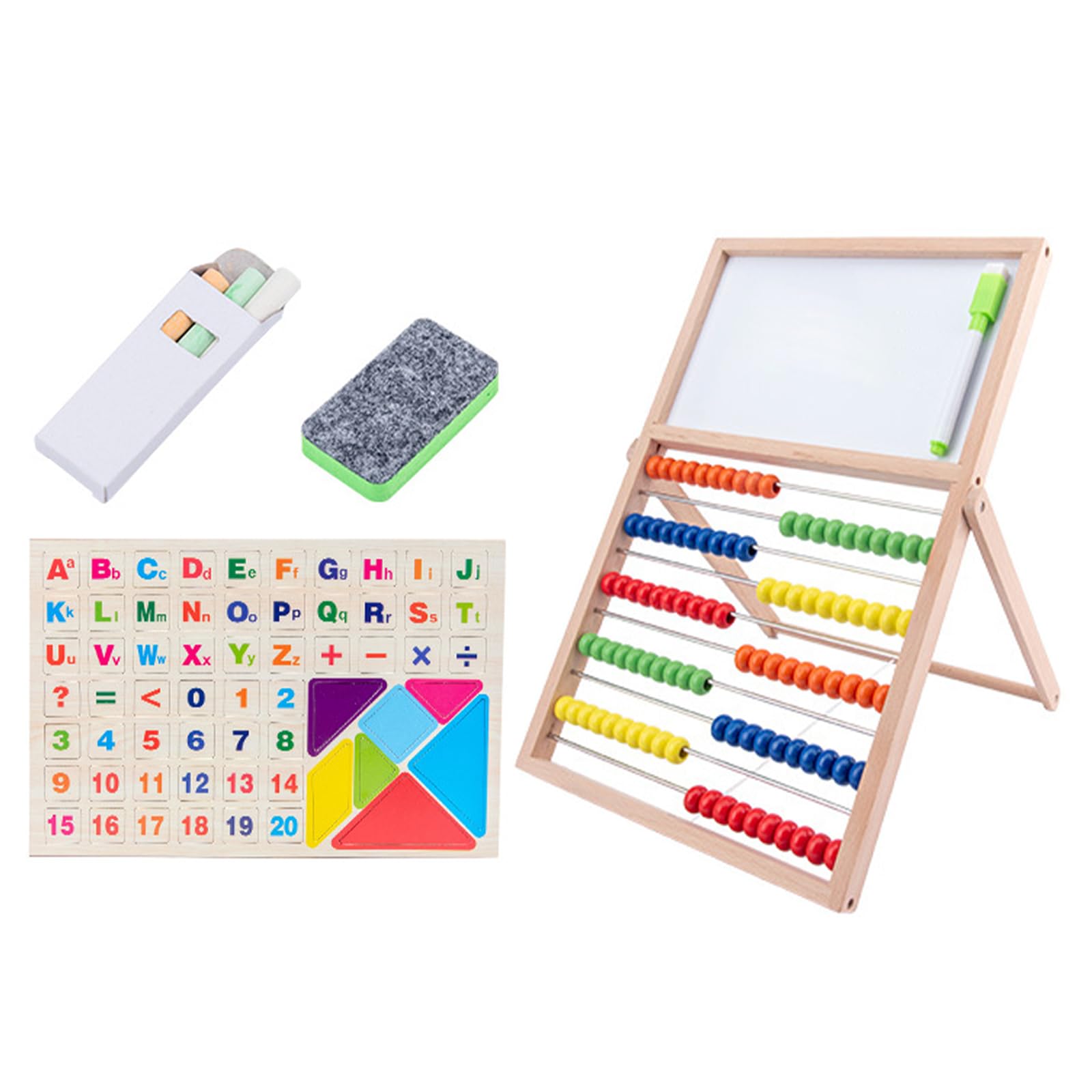 Tableau blanc double face en bois pour apprendre les mathématiques de la maternelle et l'école à la maison