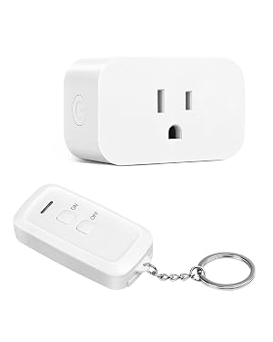 DEWENWILS Indoor Remote Control Outlet Wireless Remote Light Switch No Interference Remote Outlet Switch No Wiring 15A 1875W