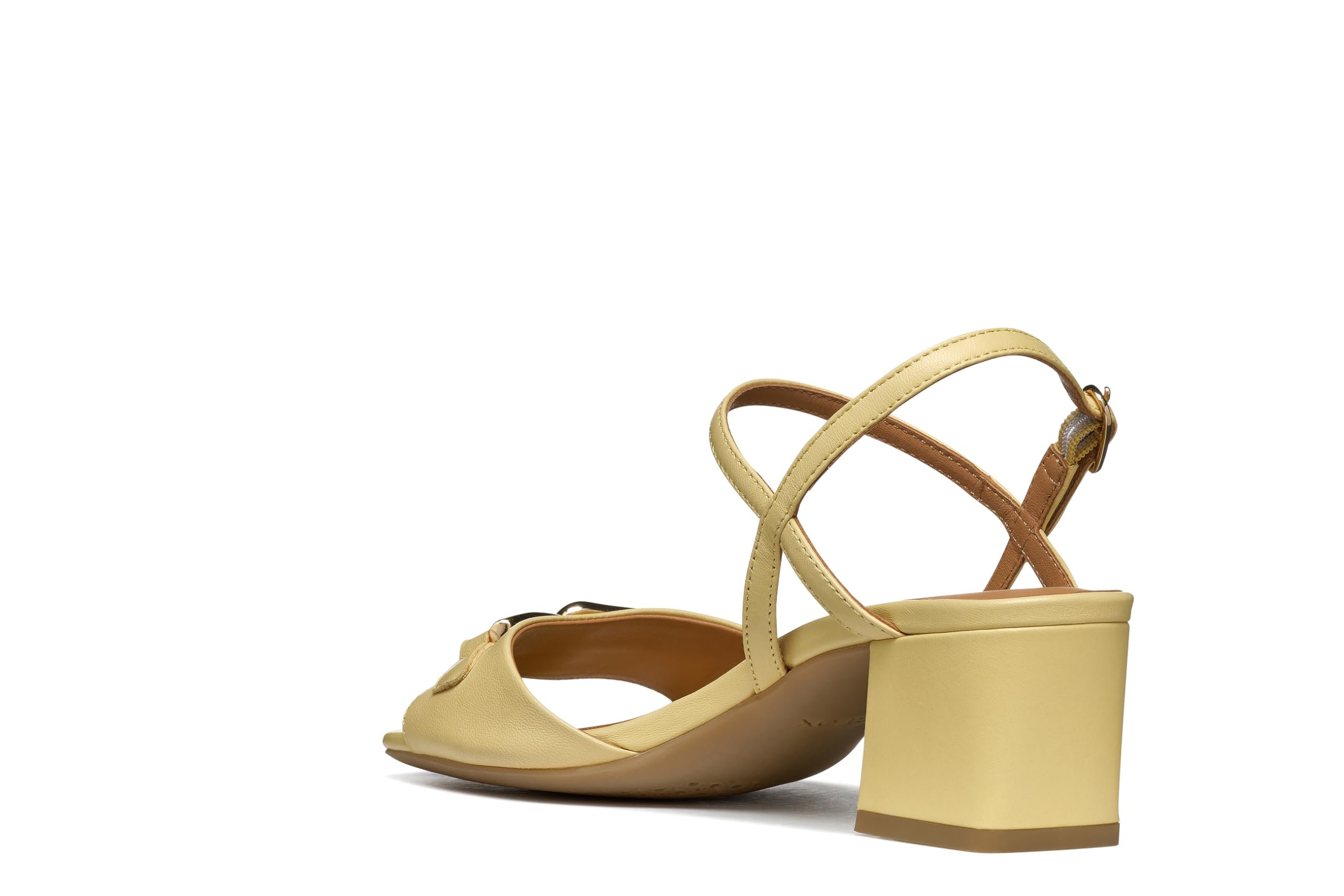 Geox Women's D New Eraklia 50 Heeled Sandal, Lt Yellow, 4.5 UK