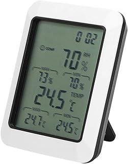 Temperature Humidity Gauge Max Indoor Thermometer Hygrometer Humidity Meter Temperature and Humidity Monitor with Dual Sensors for Bed Room Pet Reptile Plant Greenhouse Basement Humidor Guitar