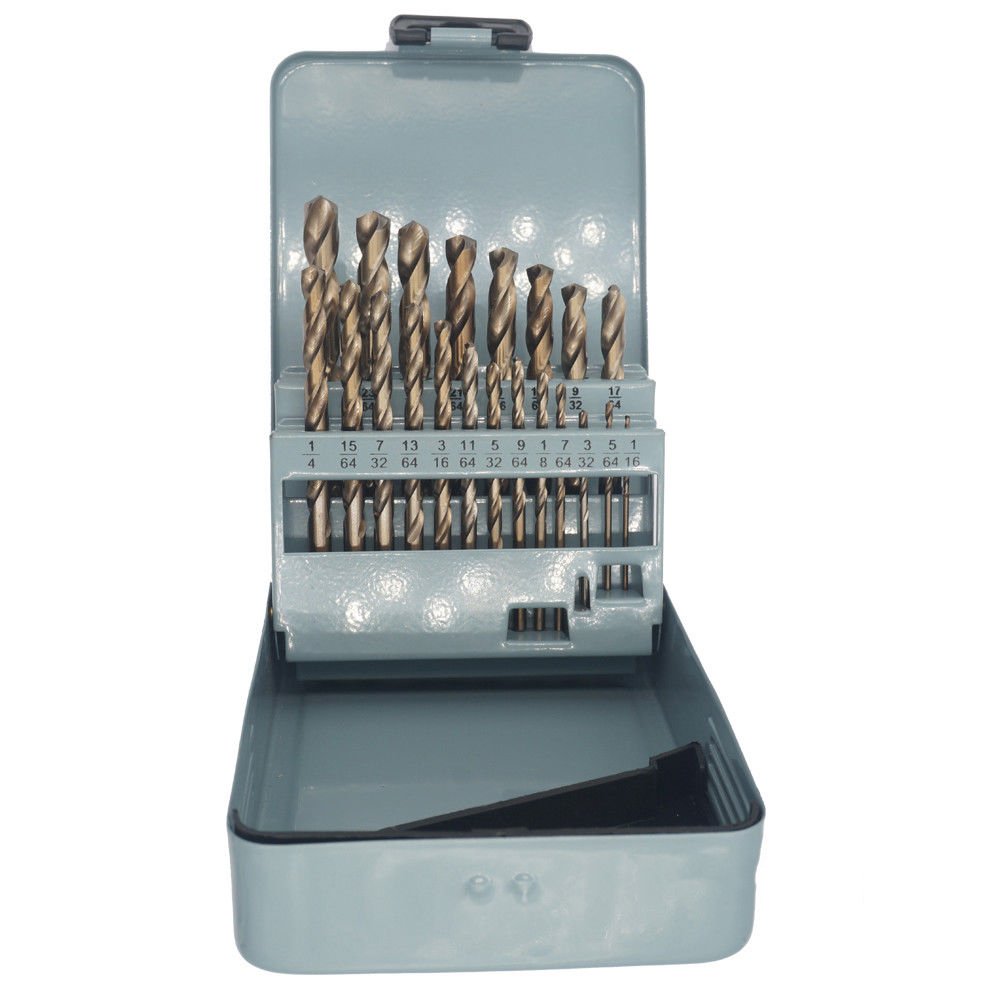 21PCS, Cobalt, Drill Group Sets of Bits Twist Metal Tools