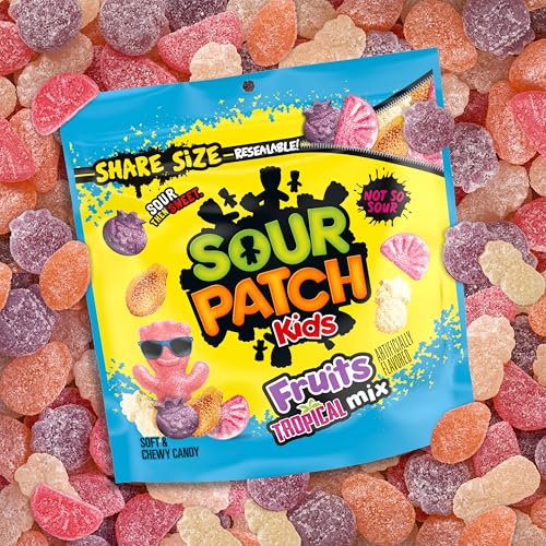 SOUR PATCH KIDS Fruits Tropical Mix Soft & Chewy Gummy Candy, 11.11 oz | Share Size - image 7