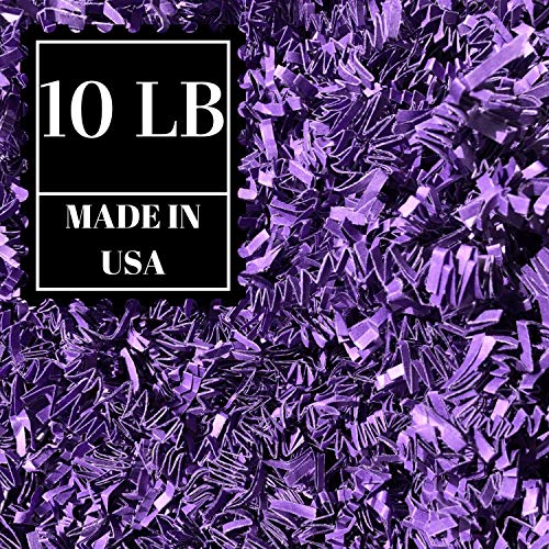 Mrs Fizz Crinkle Cut Paper Shred Filler for Packing and Filling Gift Baskets (10 LB) Purple