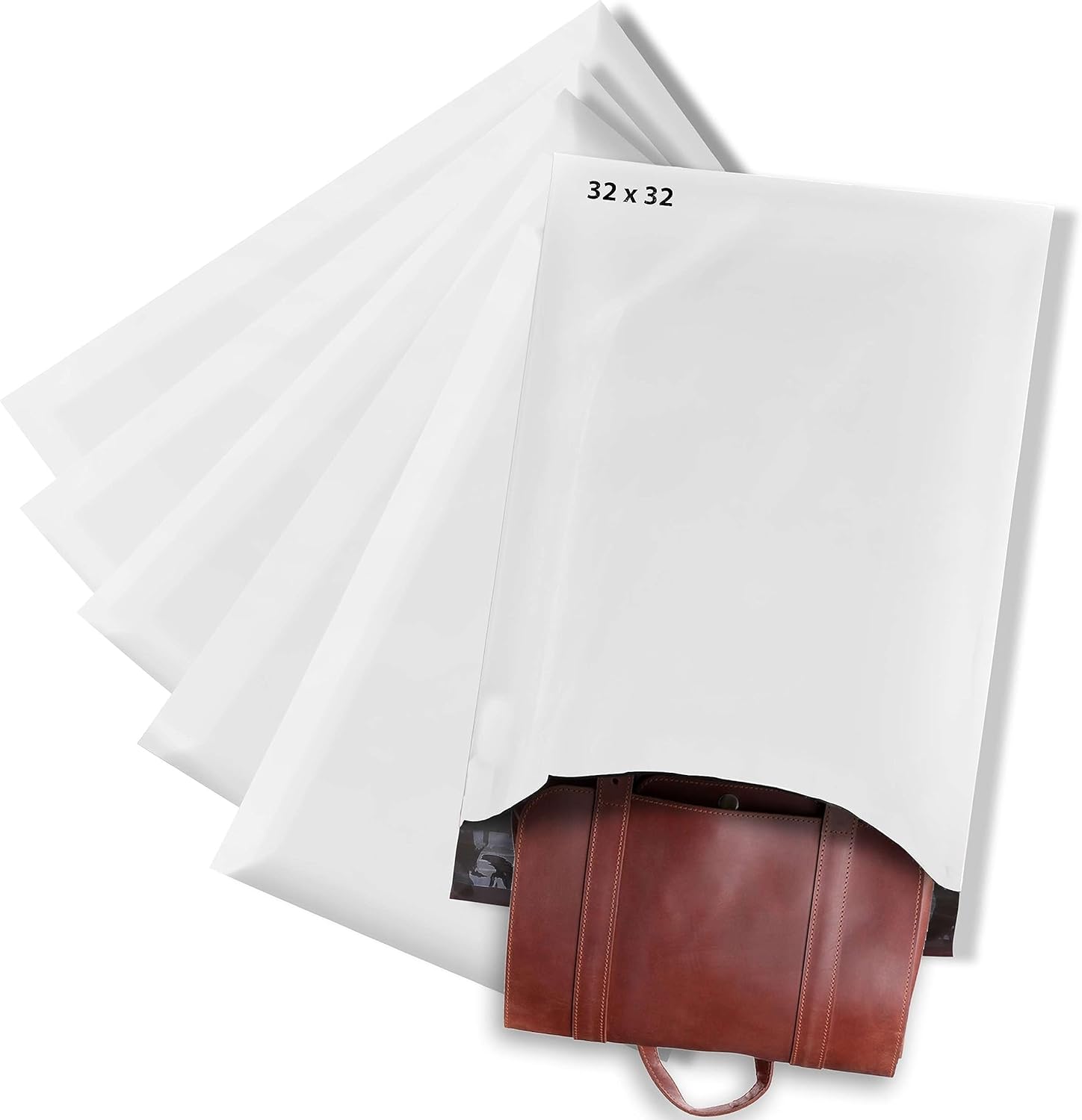 XL Solid White Poly Mailers - 32" x 32" Tear And Puncture Free Poly Bags - Water Resistant Mailing Bags - Packaging Bags For Small Business - 50 Count