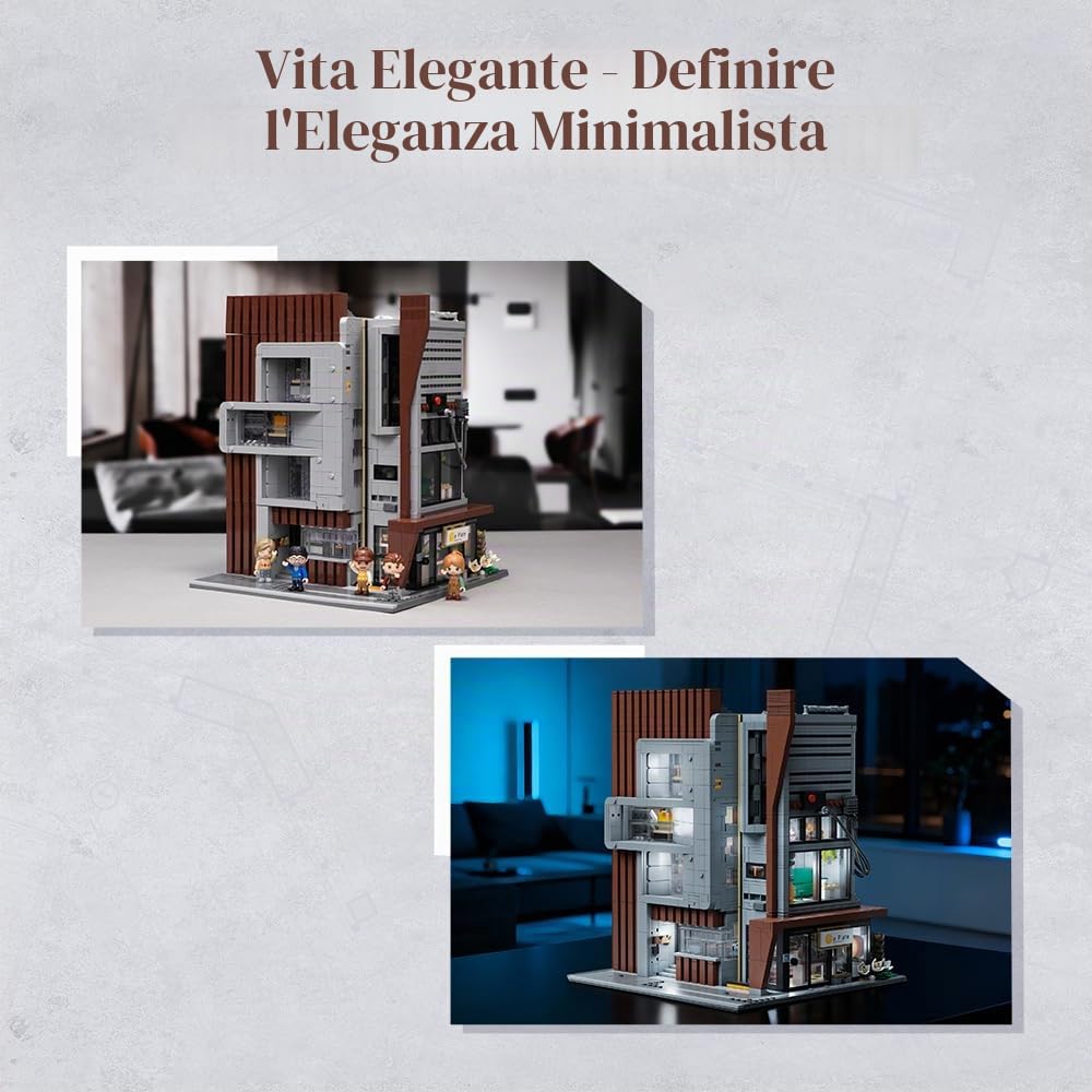 PANTASY Architettura Ufficio Set di costruzione – Moderno studio di architettura modello di mattoni, modello da collezione dettagliato per adulti, kit creativo di costruzione ed esposizione