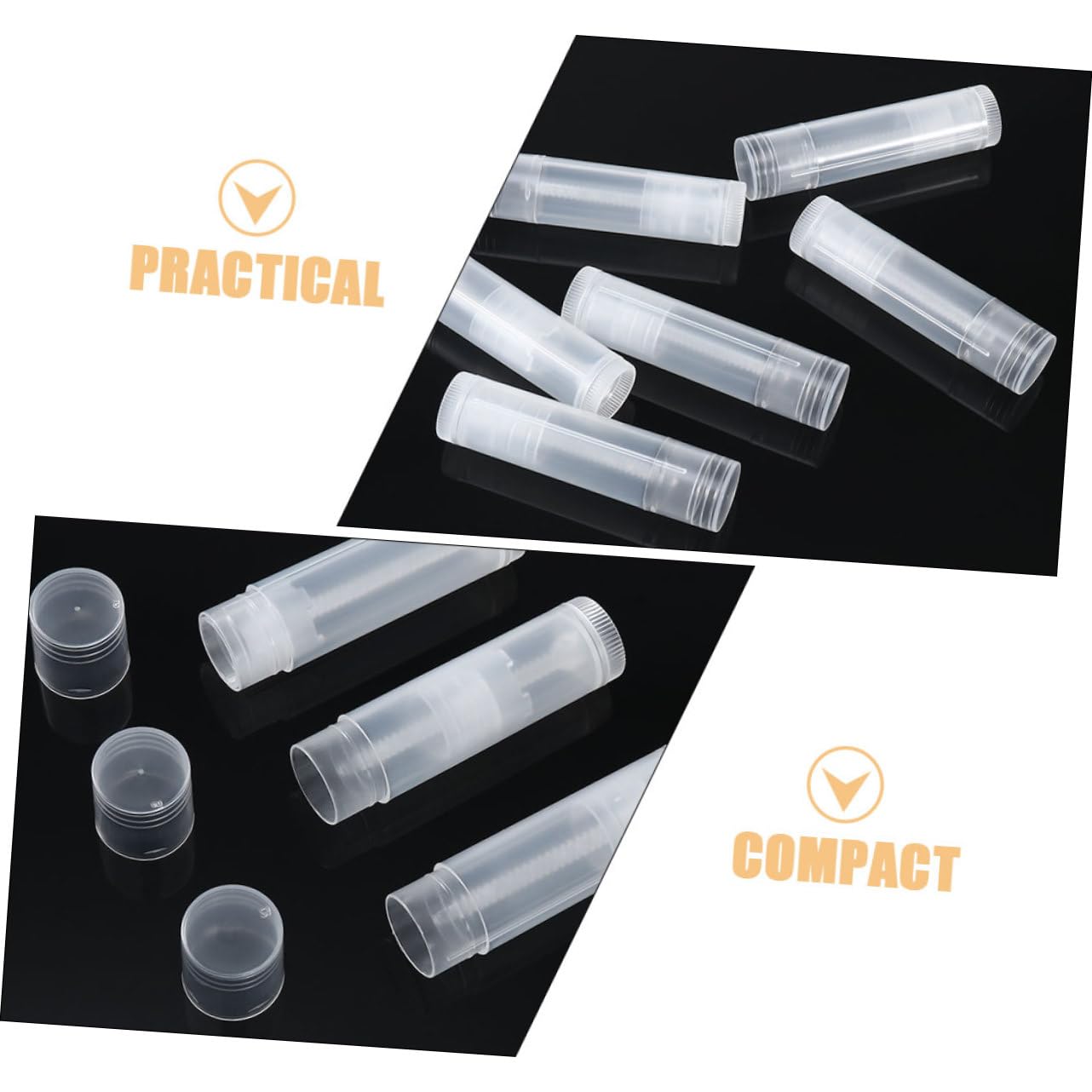 Gatuida Tubetti per Balsamo Labbra in Pp Trasparenti 100 Pezzi Leggeri Design Umanoide per Conservazione e Uso Creativo per Balsamo e Crema Labbra Fai da Te