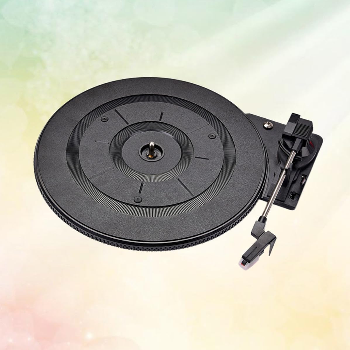 Giradischi Vinile Vintage 28cm Nero in Plastico Stilo | Bilanciamento Regolabile, Portatile, Accessori Audio e Video Stile Casuale