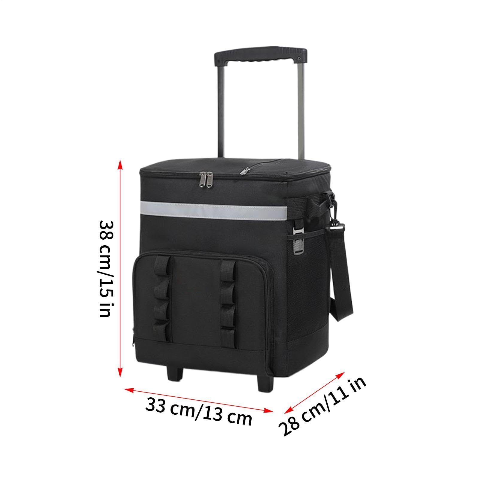 Nevera con ruedas – Con asa, 35 l, revestimiento impermeable – Para viajes al aire libre, playa, compras, jardín, fiestas