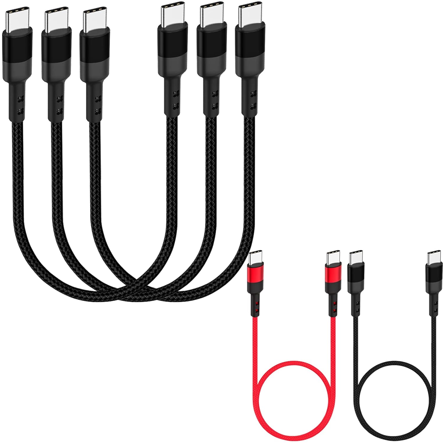 SUMPK Short USB C to C Cable, Short Type C Cable 60W PD