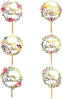 VALICLUD Flowers Flowers Cups Ornament Topper Caps 6Pcs Flowers Pretty Unique Birthday Cake Decor Cake Insert Flower Cake Plugin Topper s Cakey Capacillos Para Capacillos Para Cupcake