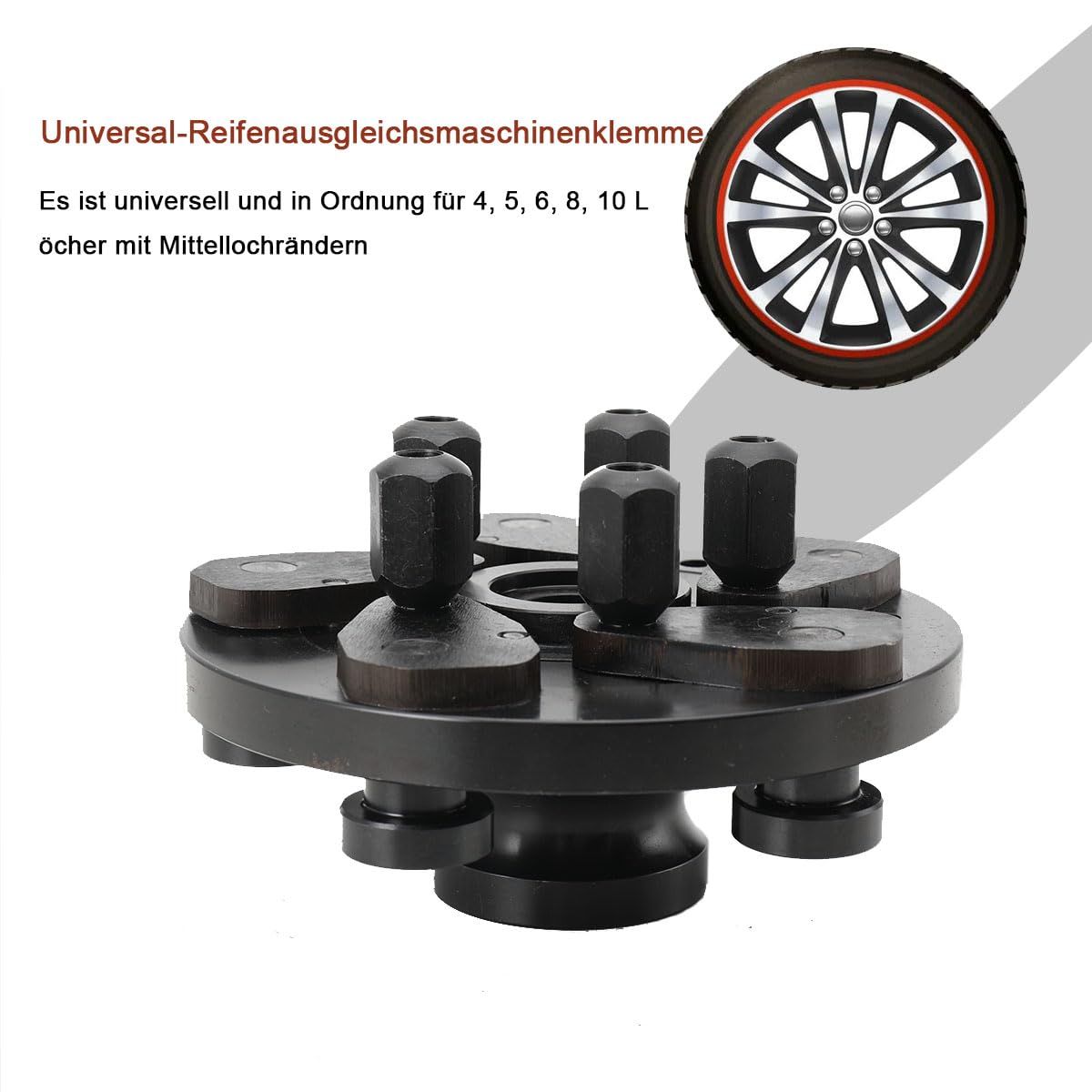 Adaptateur Universel pour Jantes pour équilibreuse de pneus 36mm,Auto Moto Pneu Roue 5 Lug Balancer Adaptateur Universal Plaque à Bride