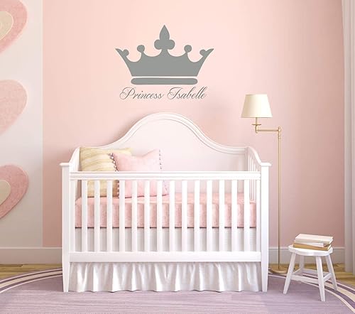Miniatura 7 de Personalized Name Princess Crown Home Decor  Vinyl Wall Decals  Princess Crown With Custom Name Vinyl Art - Woman, Teenager, Girl, or Baby