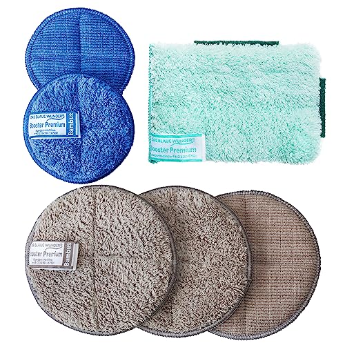 Das Blaue Wunder Booster Premium Allrounder Bunt 6 STK, 2 Seiten Reinigungspad für Küche, Bad, Auto, Garten, Bambusfasern super saugstark, Spülschwamm, Fugenschwamm Das Blaue Wunder Booster Premium Allrounder Bunt 6 STK, 2 Seiten Reinigungspad für Küche, Bad, Auto, Garten, Bambusfasern super saugstark, Spülschwamm, Fugenschwamm