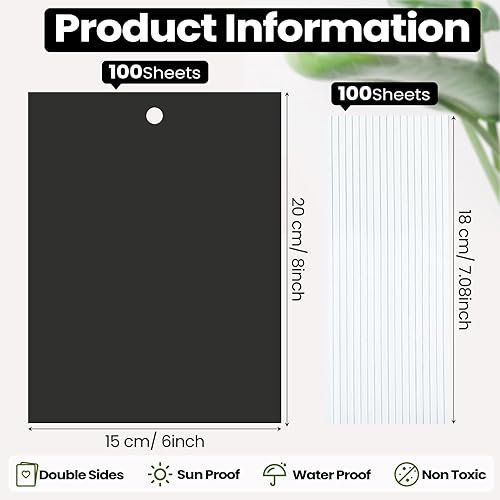 Miniatura 2 de Qualirey 100 trampas adhesivas de 6 x 8 pulgadas para plantas, trampas adhesivas de doble cara para mosquitos con lazos giratorios, trampas para
