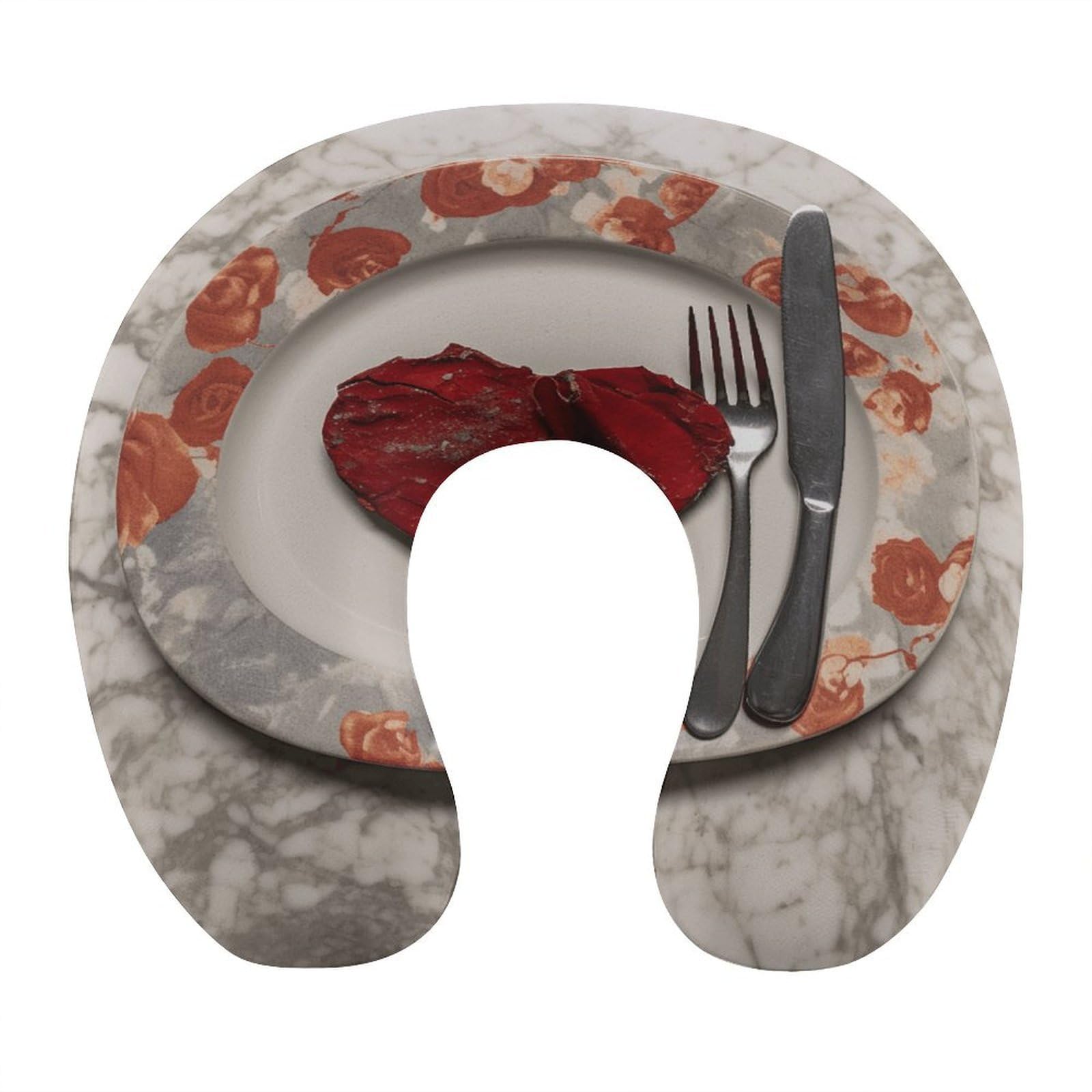 Btcowzrv Style Heart Shape On Plate U Shaped Neck Pillow Travel Pillows