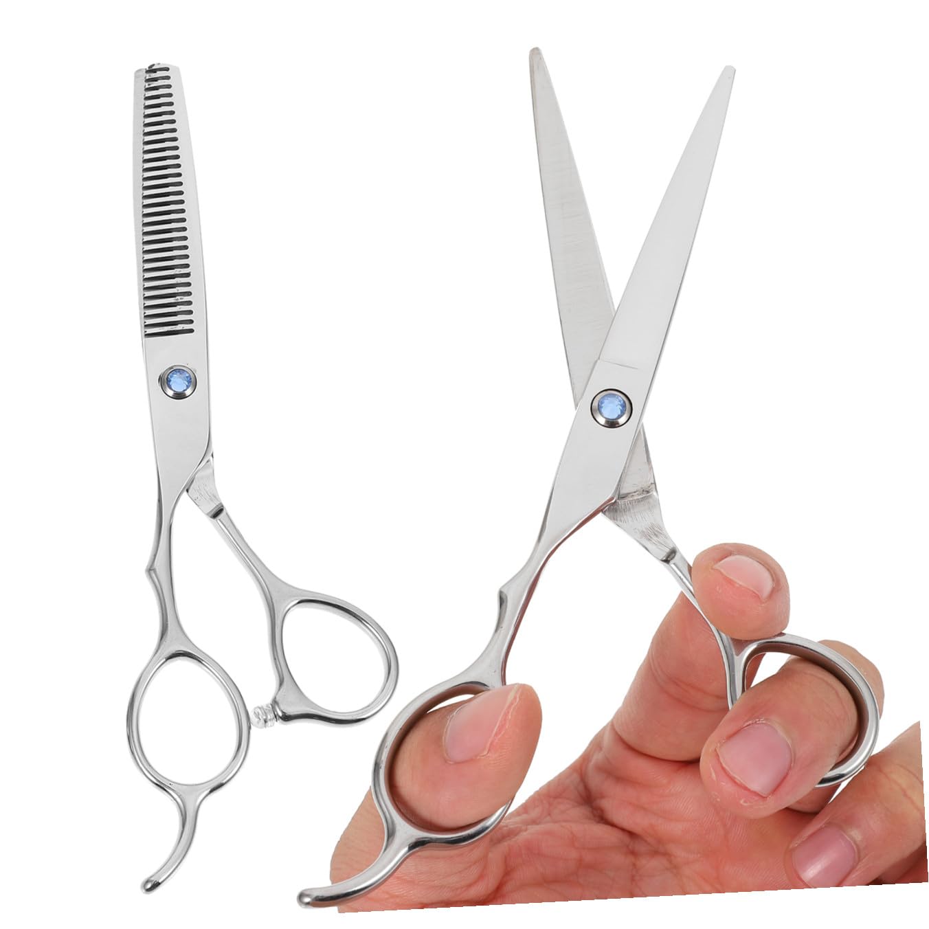Ciseaux de Coiffure pour Gaucher, 2 Pièces, Acier Inoxydable, Design Ergonomique, Coupe Nette, pour Usage Professionnel et Amateur