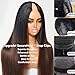 Nadula Hair V Part Yaki Straight Glueless Wig Human Hair Balayage Brown Upgraded U Part Wigs, Highlight Straight V-part Wigs V Shape Clip in Half Wig No Glue Wear and Go No Leave Out 16inch
