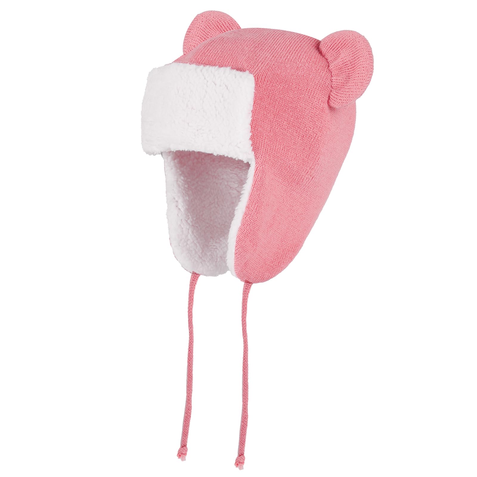 LACOFIA Gorro Invierno para Bebé con Orejeras Sombrero Beanie Gorro de Punto con Cálido Forro Polar para Bebé Niños