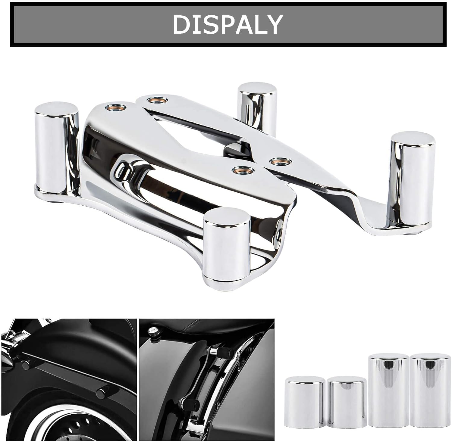 4 PCS Docking Hardware Cover Kit - PSLER Point Docking Hardware Coverfor 2009-2022 Touring Electra Glide Street Glide Road Glide Road King Models 2 Short 2 Long Chrome