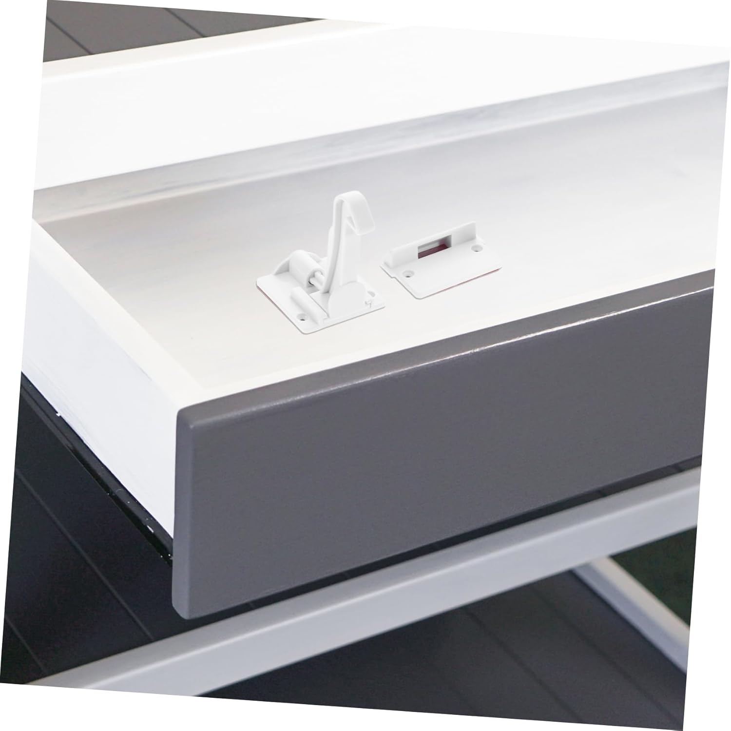 STOBAZA 12 Pack Baby Proof Cabinet Locks Invisible Safety Latches for Drawers Cabinets No Drilling Easy Installation Childproof Locks for Safety