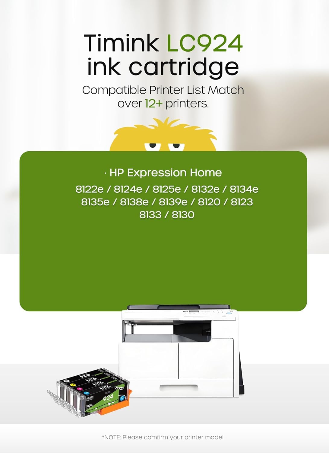 4 cartuchos 924 compatibles con HP 924 cartuchos de impresora compatibles con HP OfficeJet Pro 8120e 8122e 8124e 8125e 8132e 8134e 8135e 8138e 8139e para OfficeJet Pro 8120 8123 8133 8130 (no Con chip