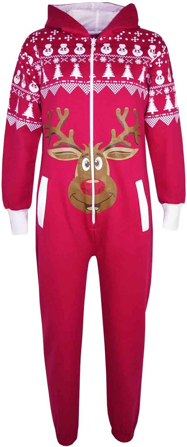 A2Z 4 Kids Girls Boys Palysuit Novelty CHRISTMAS SANTA Reindeer Overall All In One Jumpsuit 5-13 Years