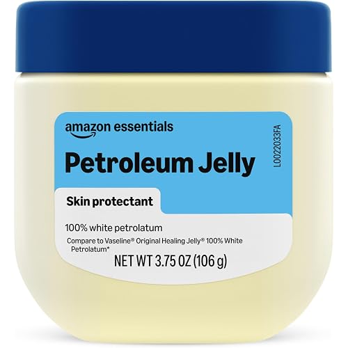 Amazon Essentials Petroleum Jelly White Petrolatum Skin Protectant, Unscented, 3.75 Ounce, 1-Pack (Previously Amazon Basics)