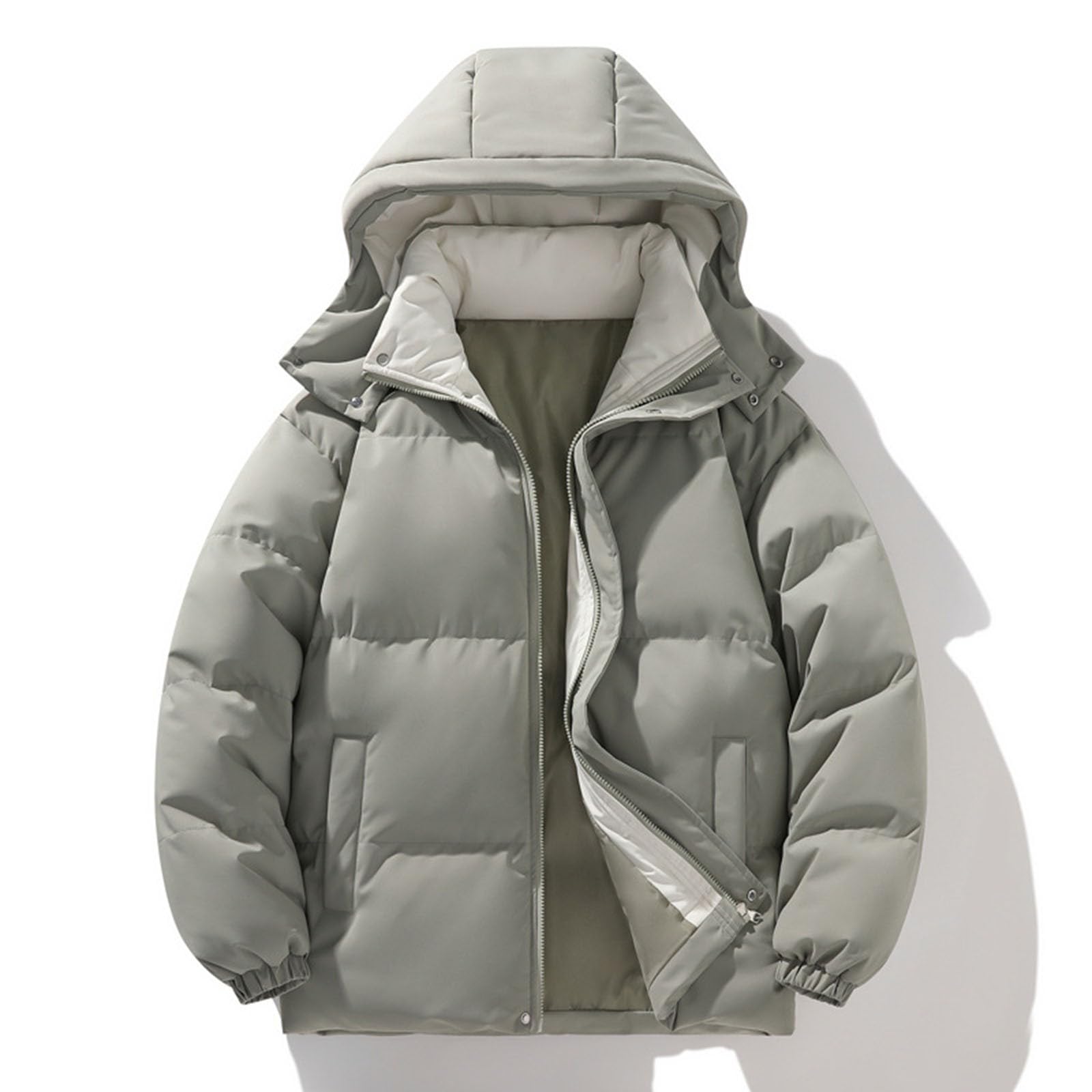 Chaqueta de invierno para mujer con capucha, chaqueta acolchada cálida de invierno para exterior, chaqueta con capucha, chaqueta acolchada de algodón, chaqueta holgada, chaqueta de