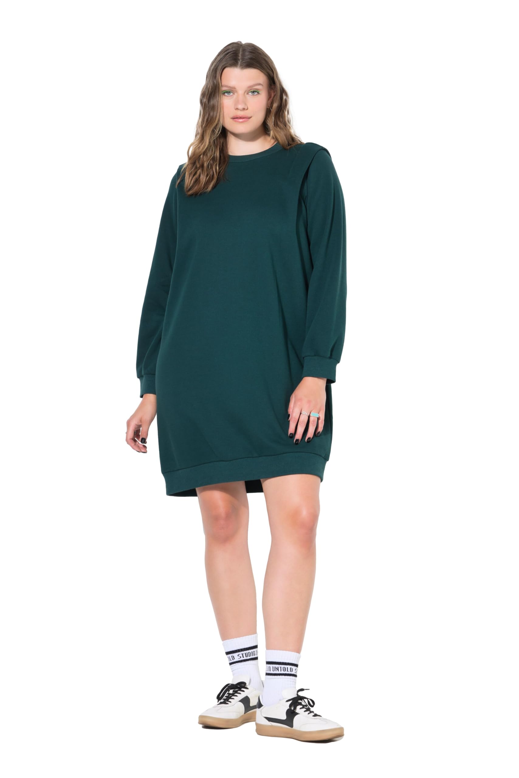 Studio Untold Damen große Größen Übergrößen Plus Size Sweatkleid, Oversized, betonte Schultern 799659