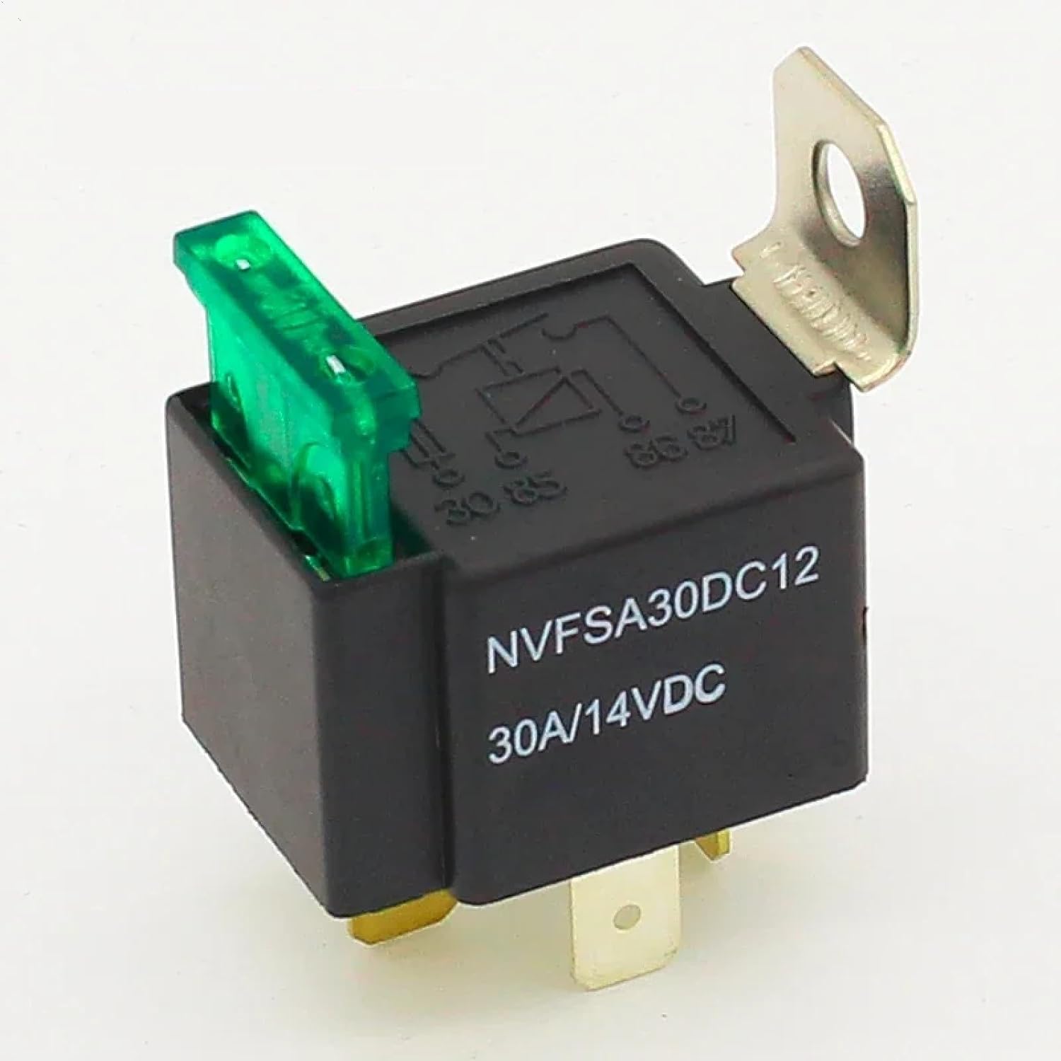 NVFSA30DC12 Automotive Relay with Fuse, 4 Pin 30A 12V DC Electromagnetic Relay, Sealed Protection for Auto Circuits