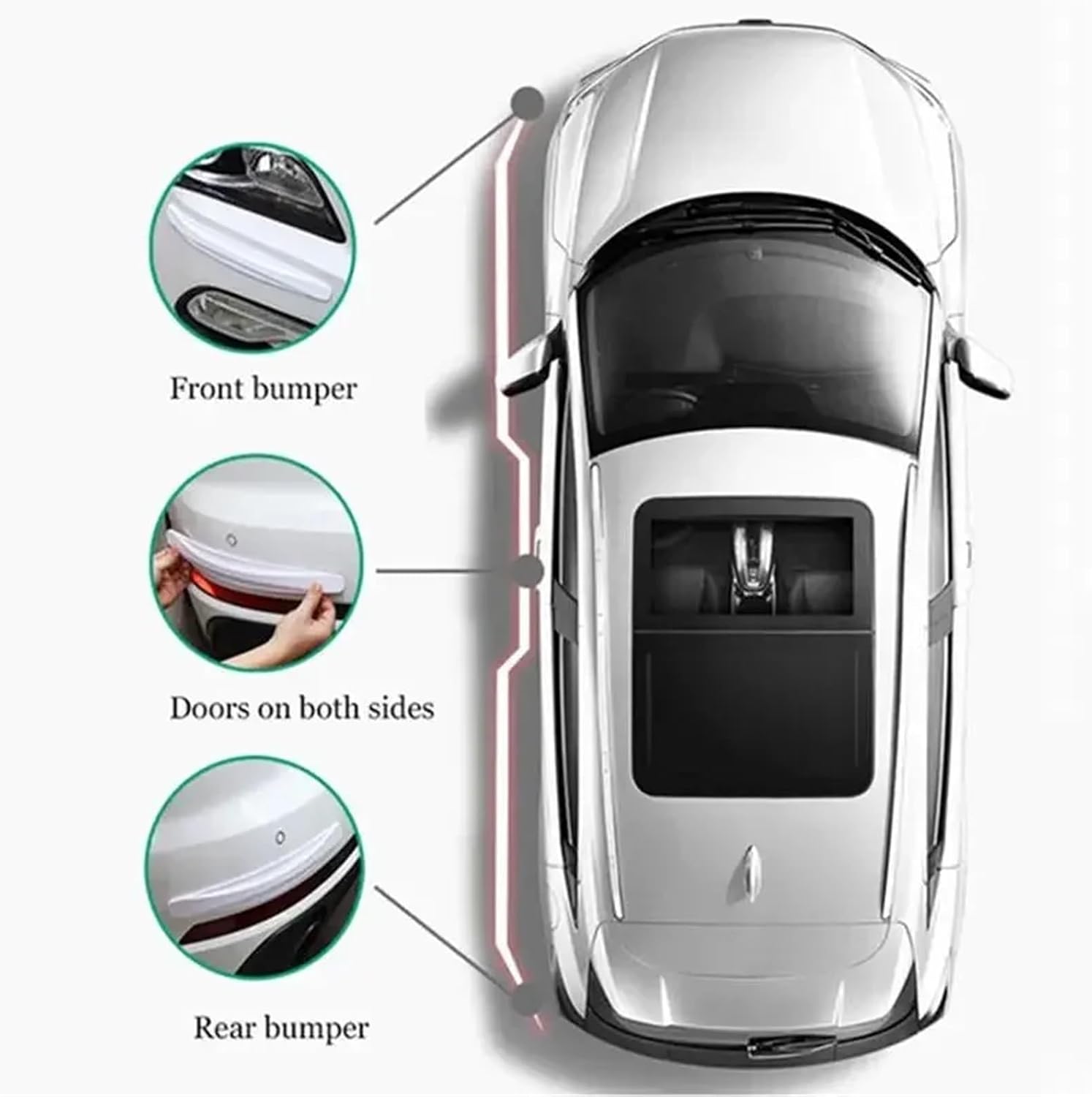 6/4pcs Front and Rear Bumper Corner Protectors, Car Crash Strips(Red-6)