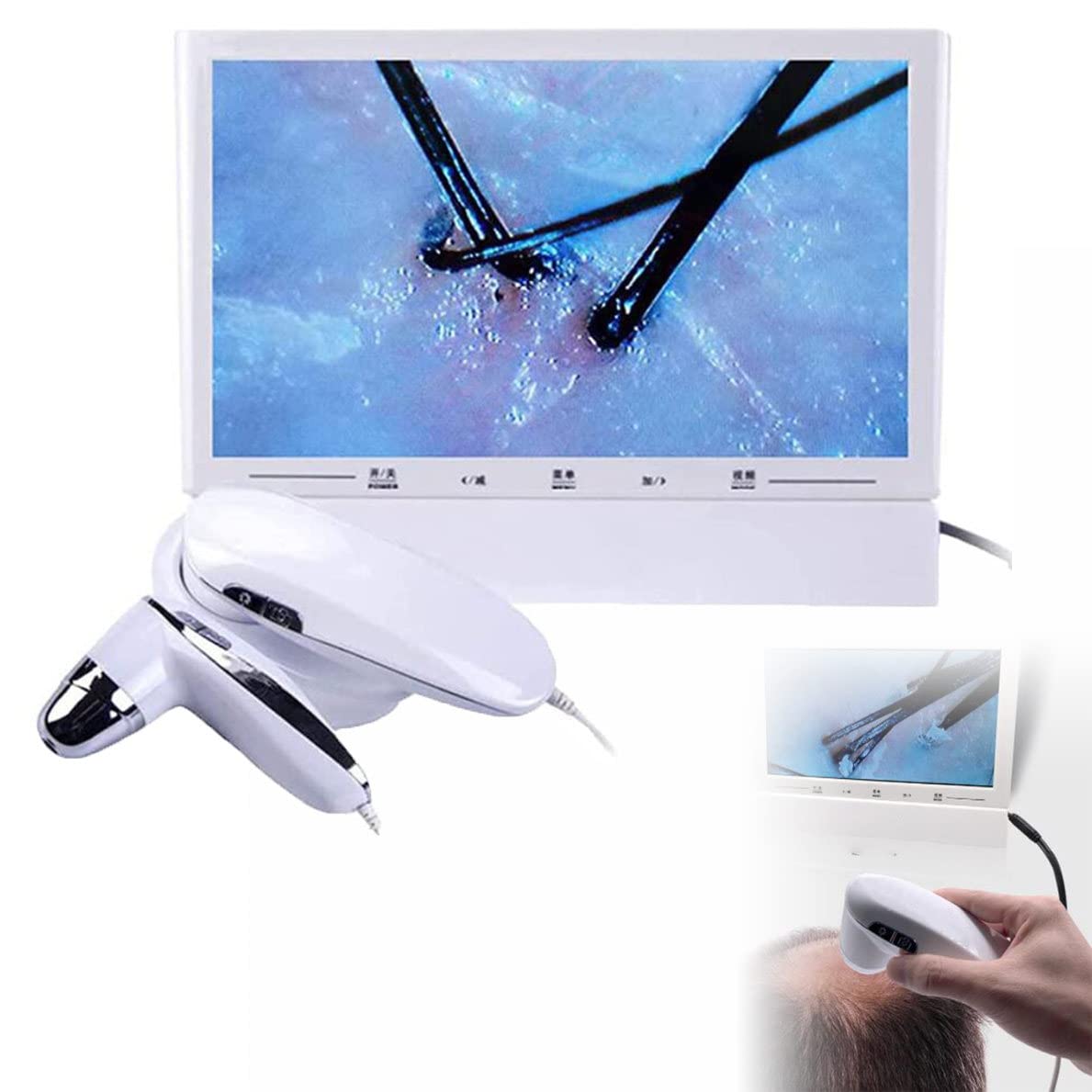 Analysegerät für Haare und Haut, LCD-Display 11 Zoll, digitaler Detektor, Analysator für Haarfollikel, multifunktional, Pigmenttester für die Diagnose und Behandlung der Kopfhaut