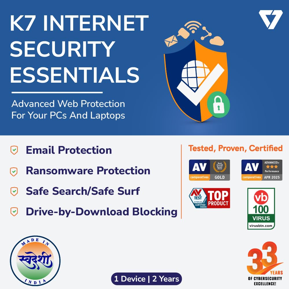 K7 Internet Security 2025 | 1 Device 2 Years | Email Protection, Internet Protection, Safe Search/Safe Surf | Email Delivery in 2 Hours - No CD-image-8