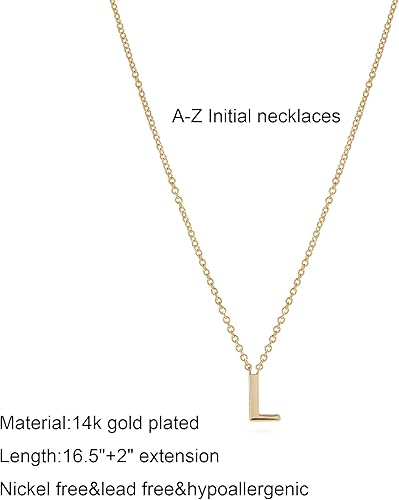 Miniatura 5 de SELFROSE Initial Necklaces for Women, Dainty Gold Letter Necklace 14k Gold Plated Personalized Tiny Initial Pendant Necklace Monogram Cute Letter