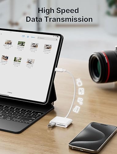 Miniatura 4 de Lector de tarjetas USB C a SD, adaptador de tarjeta de memoria con doble Solts para iPad ProAir, Mac, MacBook ProAir, lector de tarjetas de memoria