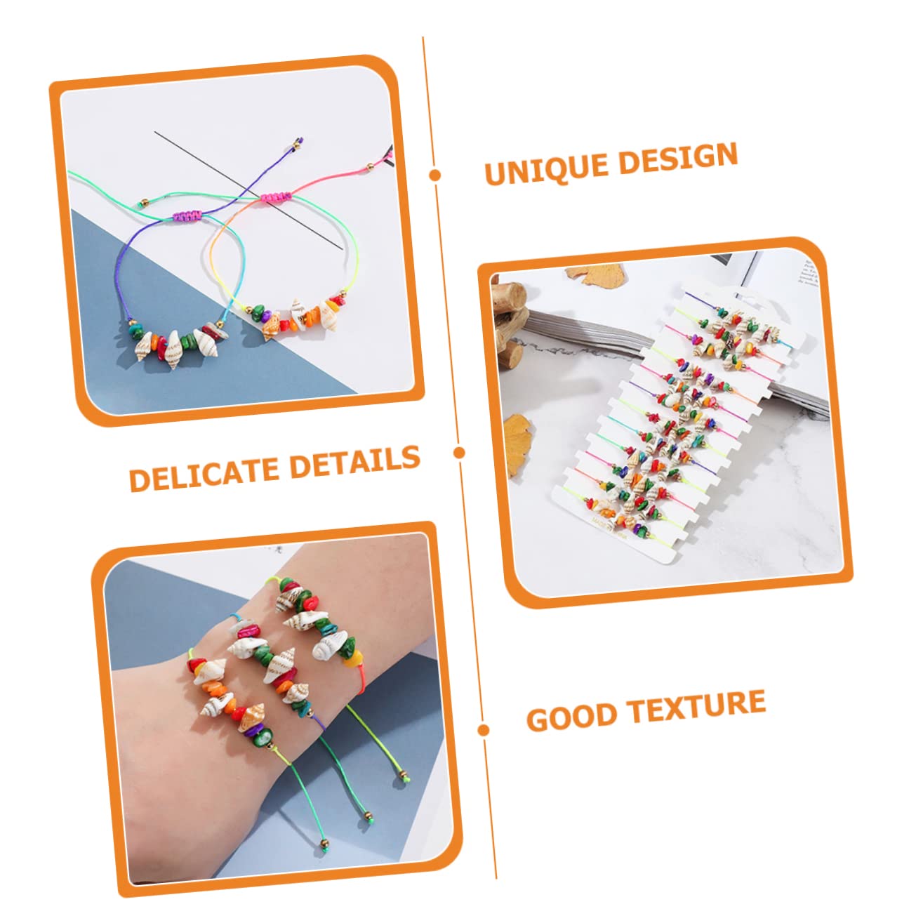 60piezas Pulsera De Conchas De Playa Para Mujer De Joyería Bohemia Ligera y Confortable Accesorios De Verano Para Tobilleras y Muñecas Para Especiales