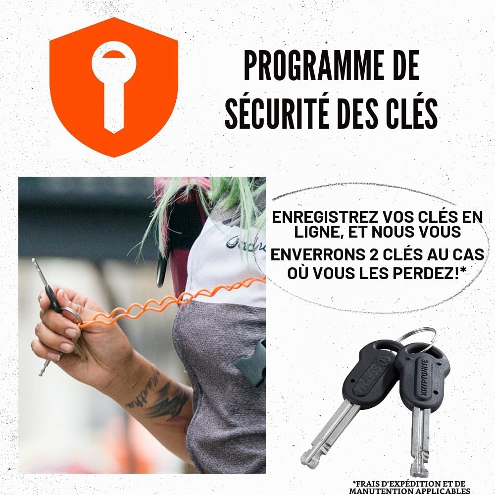 Kryptonite Keeper Mini Folding, Antivol Vélo Pliable | Cadenas pour Vélos | Niveau de Sécurité 4/10 | Pratique et Flexible | Longueur 80 cm