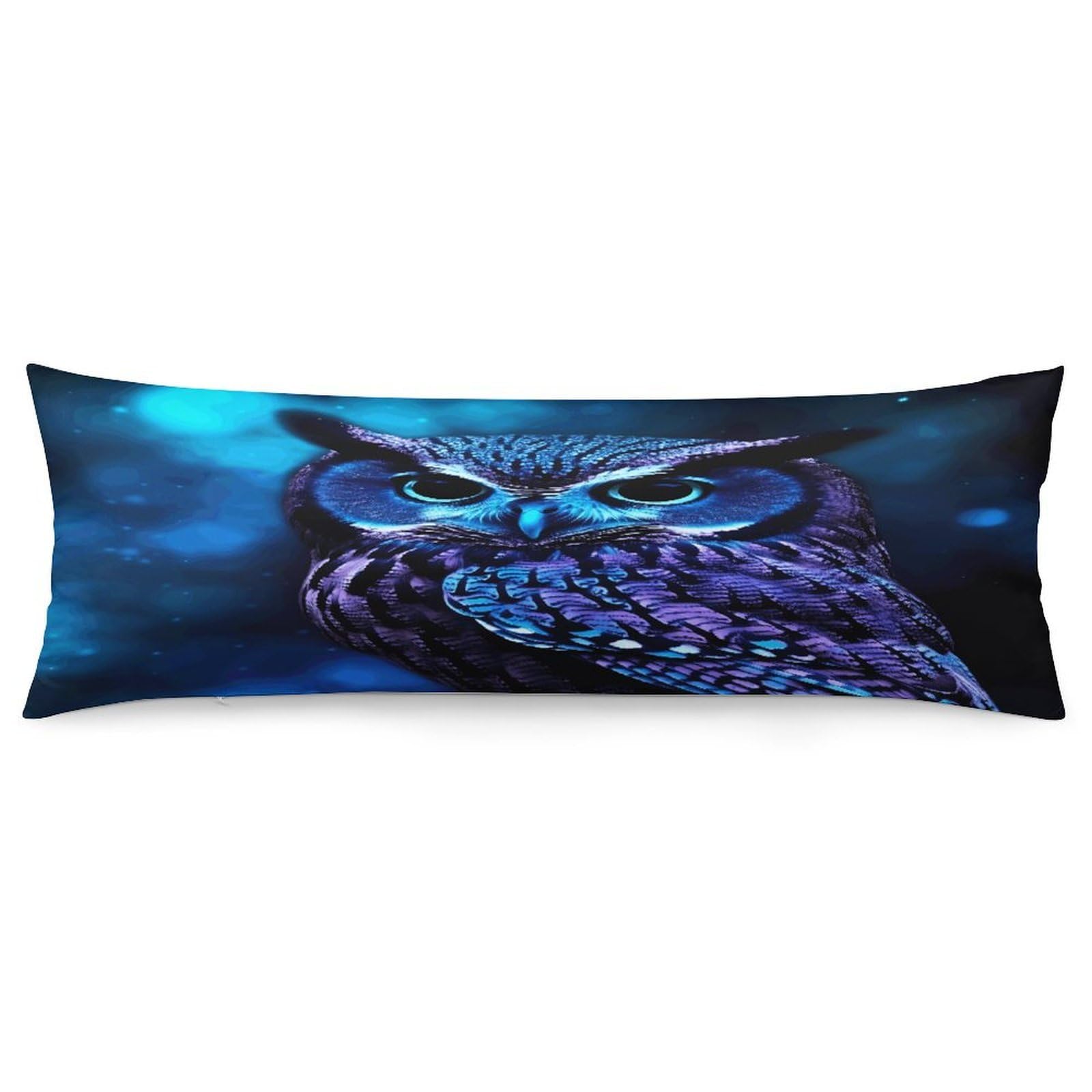 Blue Owl Body Pillow Cover Long Body Pillow Pillowcase with Hidden Zipper Ultra Soft Polyester Pillow Cases Breathable & Silky Long Pillows Case Cover 19x53 in